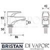 Bristan Jute Basin Taps 6 Litre Flow Limit Dimensions